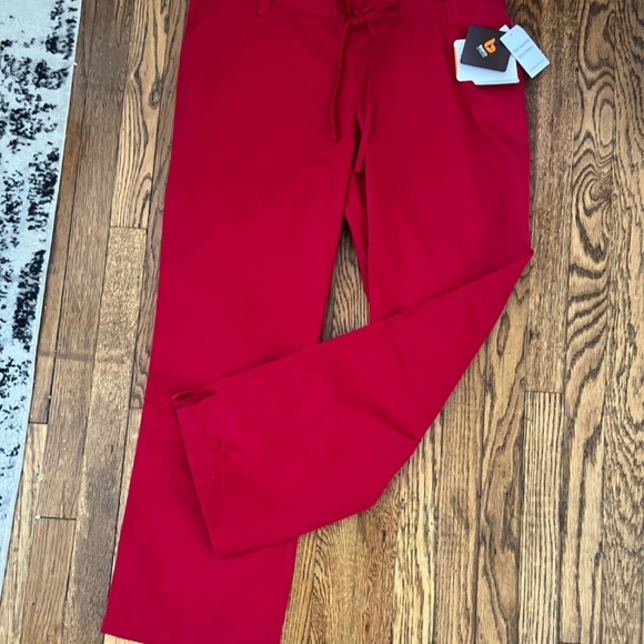 NWT Barco  Arc Release Red drawstring uniform scrub pockets pants - Picture 2 of 5